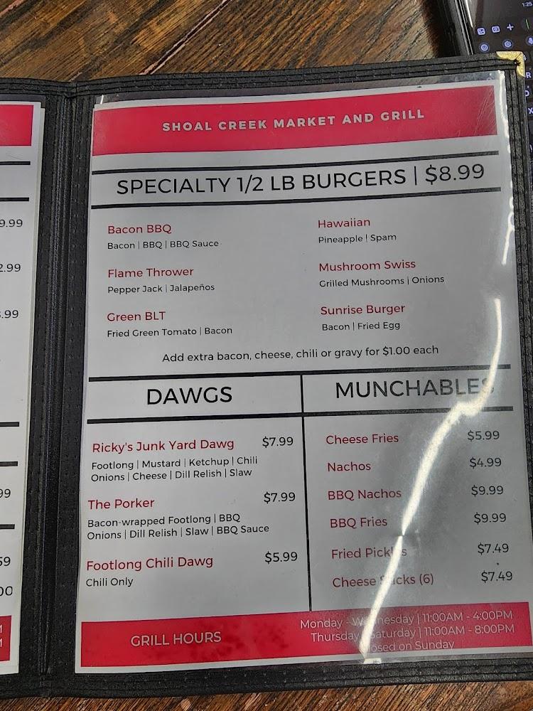 Shoal Creek Market and Grill Menu image 3